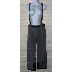 North Face Womens Sz 6 Snowboard Snow Ski Pants Bibs Overalls Snowsuit Grey EUC